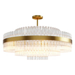 Full Copper Modern Chandelier with Clear Glass Shade for Dining Room and Living Room