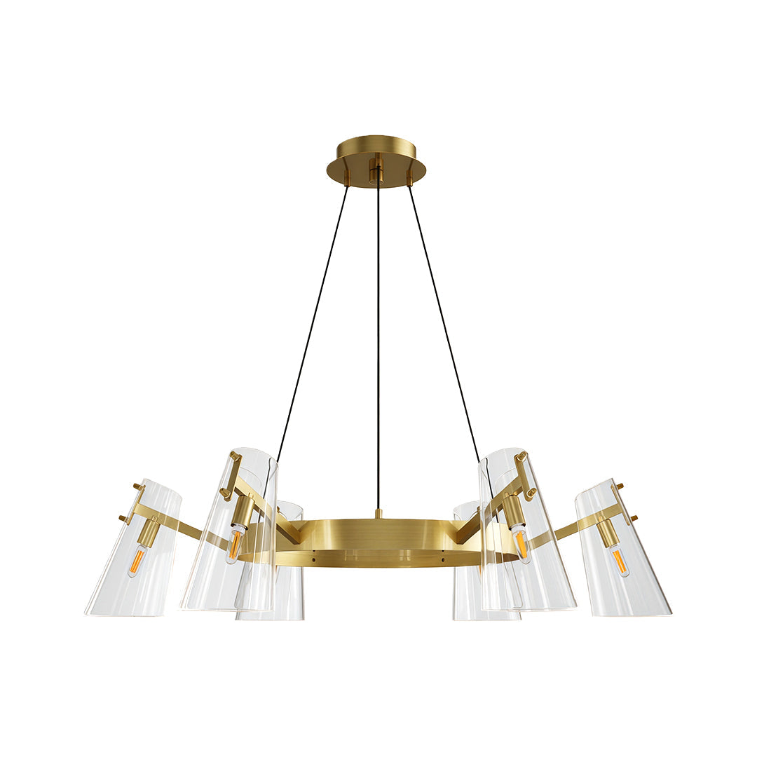 Modern Copper Chandelier with Acrylic Shades for Dining and Living Spaces