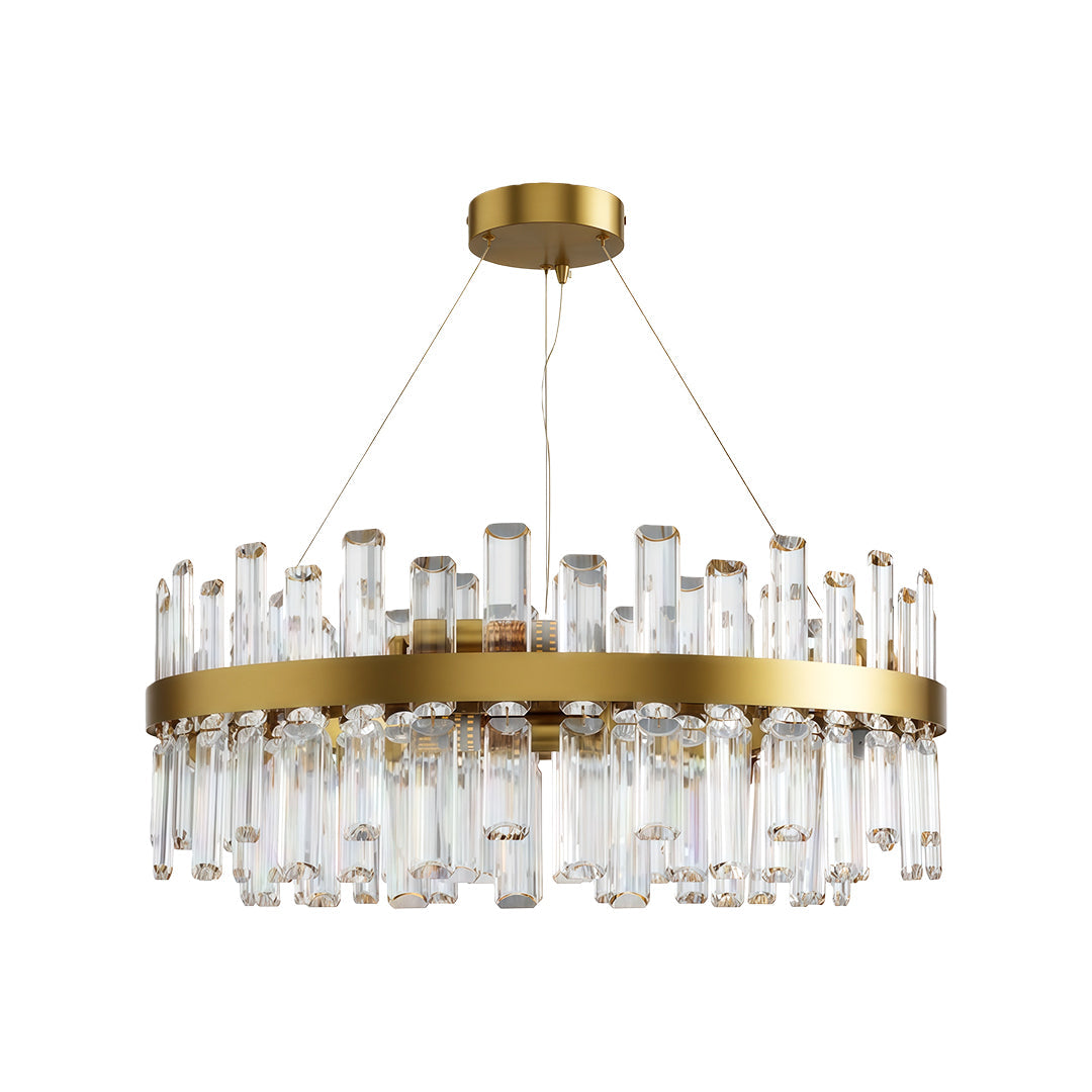 Aurelia Crystal Chandelier — Nordic Modern Ceiling Light in Copper, Nickel, or Black