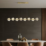 Linear LED Pendant Light in Black or Gold, Modern Nordic Chandelier for Dining and Living Spaces