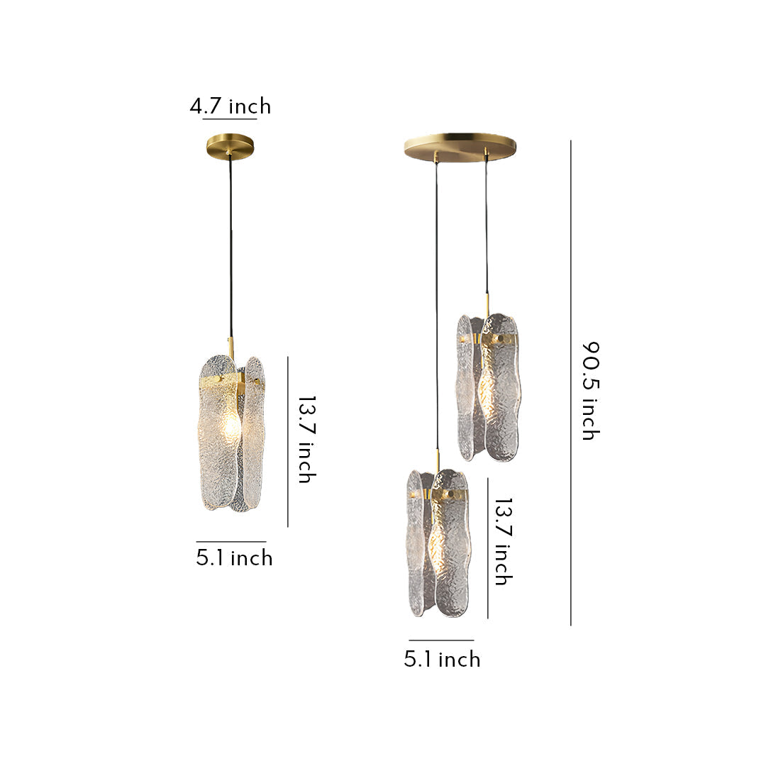 Luxury Brass Glass Pendant Light with Adjustable Chain for Modern Interiors
