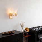 Classic European Brass Glass Wall Sconce with Clear Shade