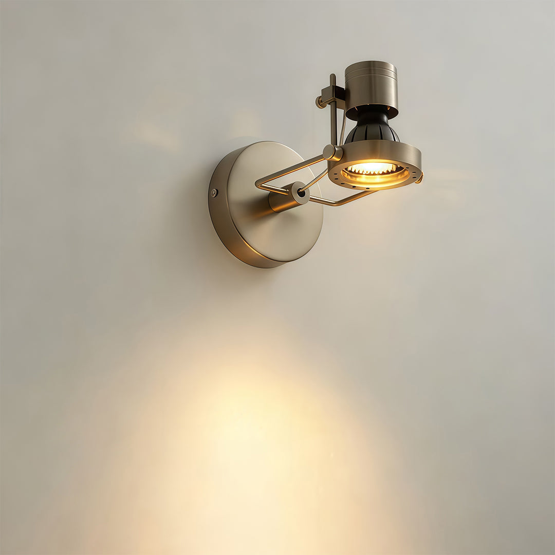 Aurelle Industrial Wall Sconce in Silver Die-Cast Aluminum