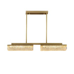 Linear Copper LED Pendant Light for Kitchen Island, 3-Color Adjustable