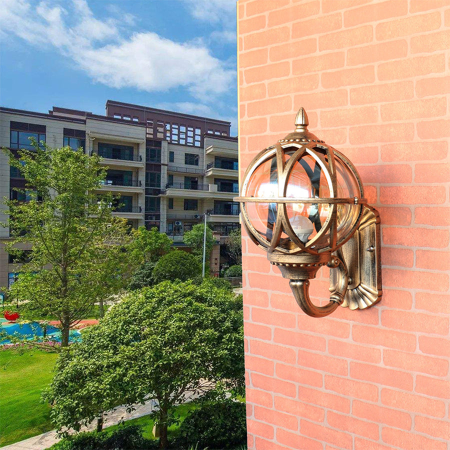 European Outdoor Wall Sconce – Cast Aluminum, Waterproof, Bronze & Black