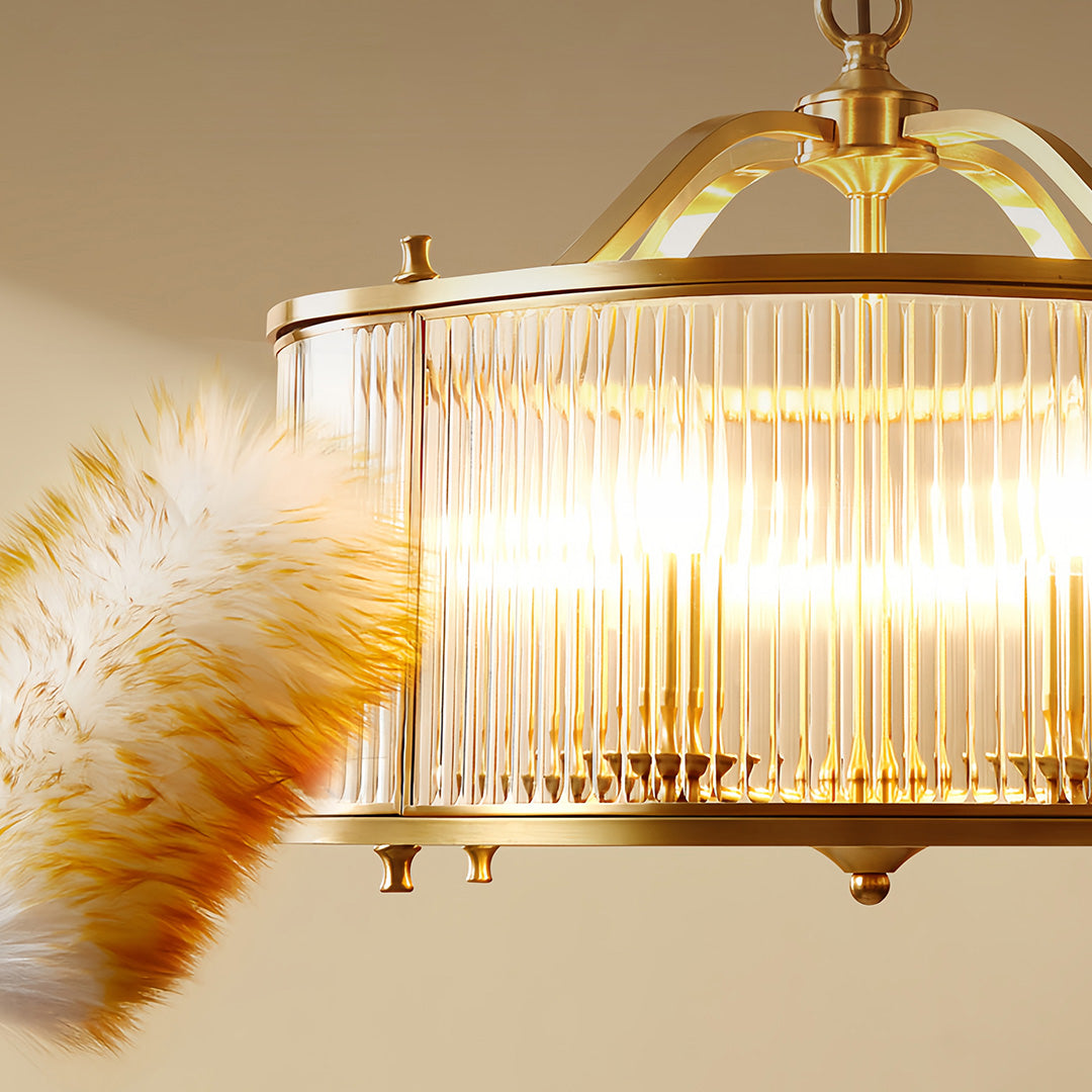Artisan Brass Semi Flush Mount Ceiling Light with Glass Shade