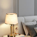Nordic Brass Table Lamp with Fabric Shade for Modern Interiors