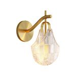 Luxury Minimalist Glass Wall Sconce with Copper Frame, Modern Decorative Lighting for Bedroom, Hallway, Living Room