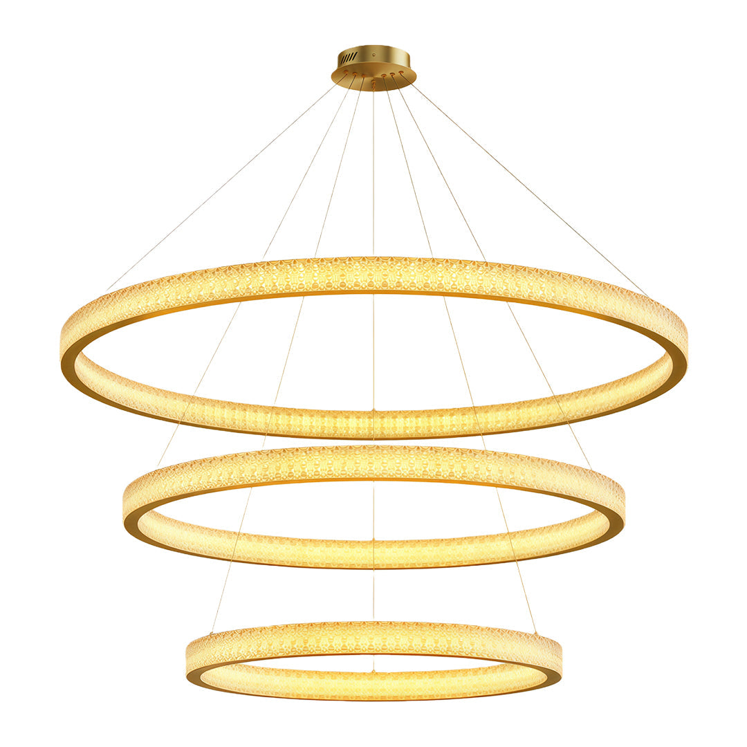 Aurelia Circular LED Chandelier in Copper, Chrome, or Black