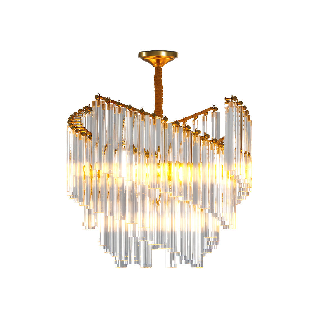 Aurelia Vintage Crystal Chandelier in Copper, Nickel, or Black – Modern Luxury Ceiling Light