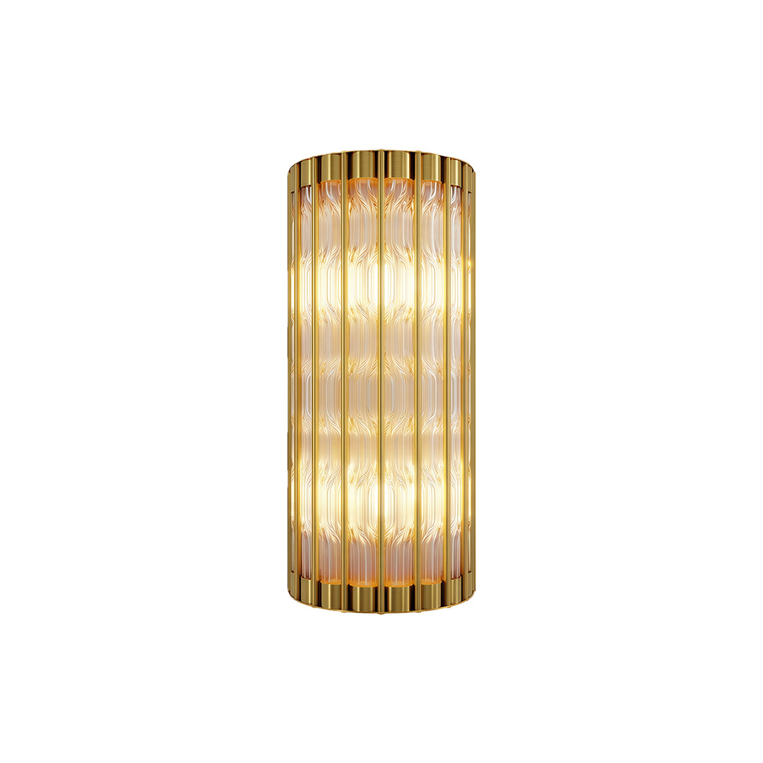 American-Style Copper Linear Wall Sconce with Clear Glass Shade