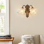 Artisan Brass Wall Sconce with Hand-Blown Glass Shade