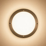Round LED Outdoor Wall Sconce in Black Aluminum, IP65 Waterproof Minimalist Design
