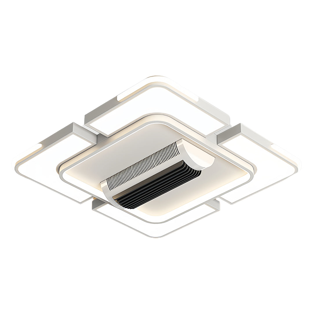 Bladeless Ceiling Fan with Full Spectrum LED Light – Modern Flush Mount