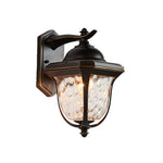 European Outdoor Wall Sconce with Clear Glass Shade in Coffee Finish