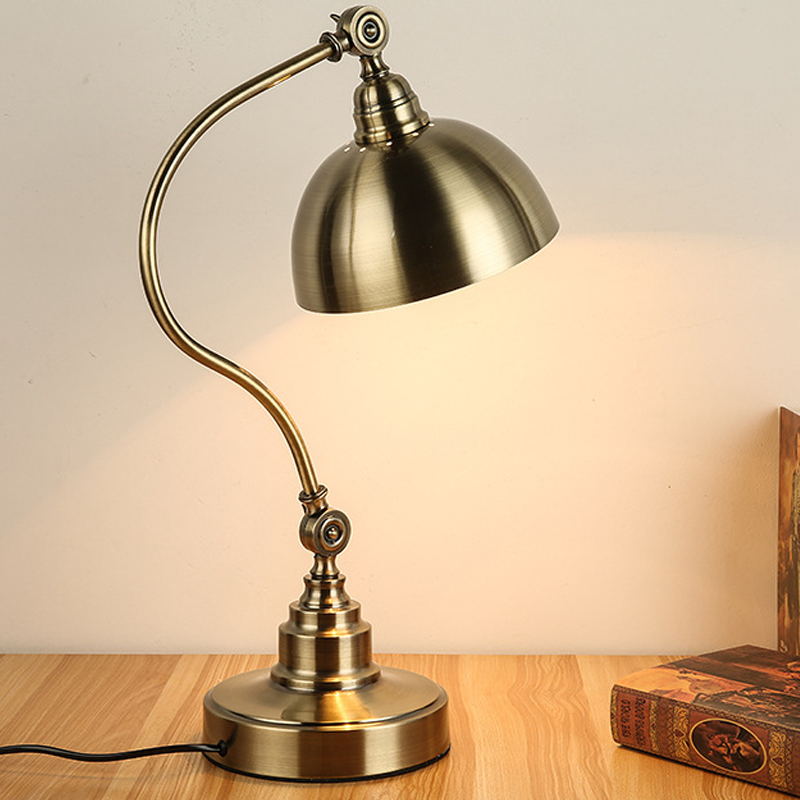 Sculptural Bronze Gooseneck Desk Lamp with Dimmable LED