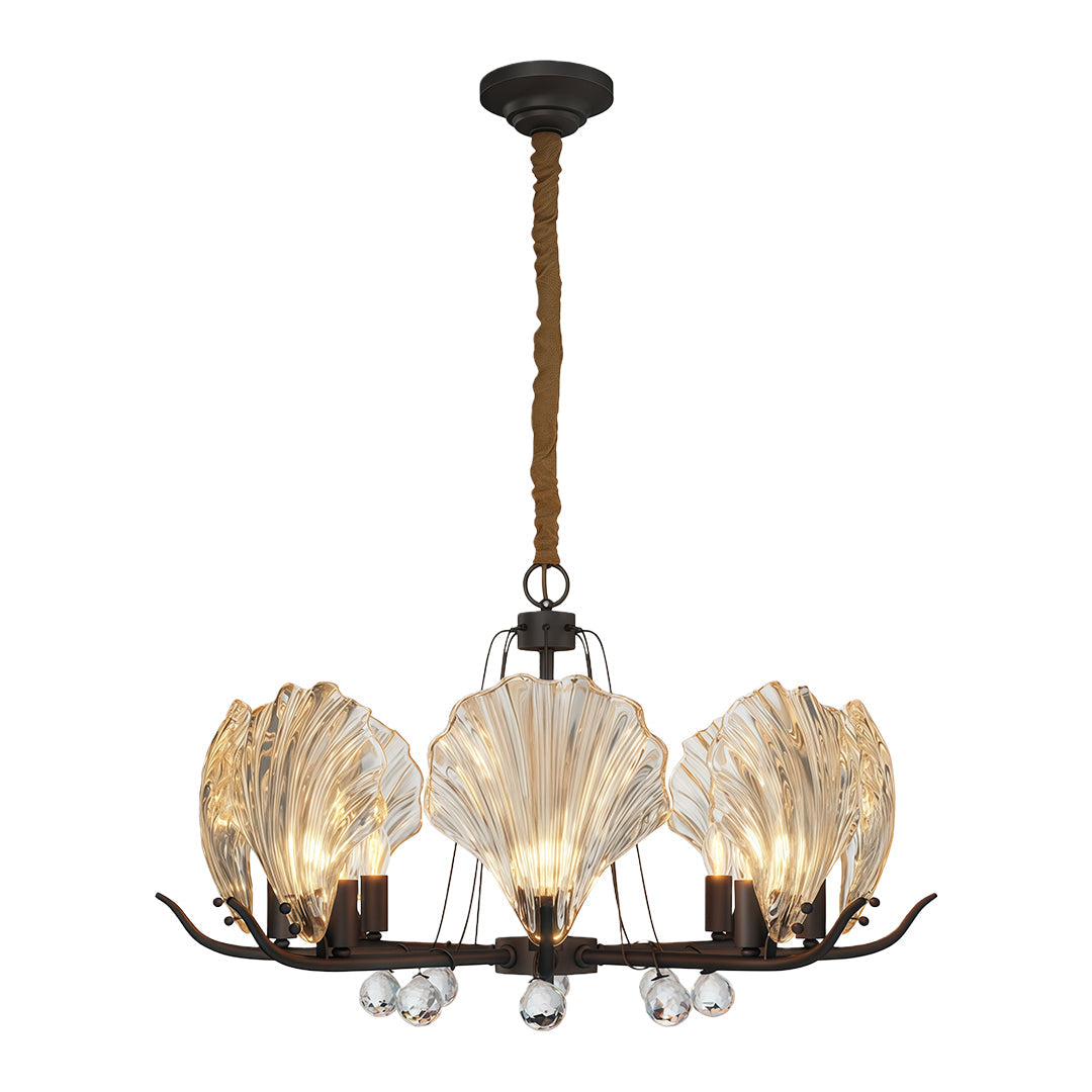 Modern Copper Shell Glass Chandelier for Dining Room and Living Room