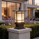 Pavilion Black Aluminum Outdoor Bollard Light with Warm LED