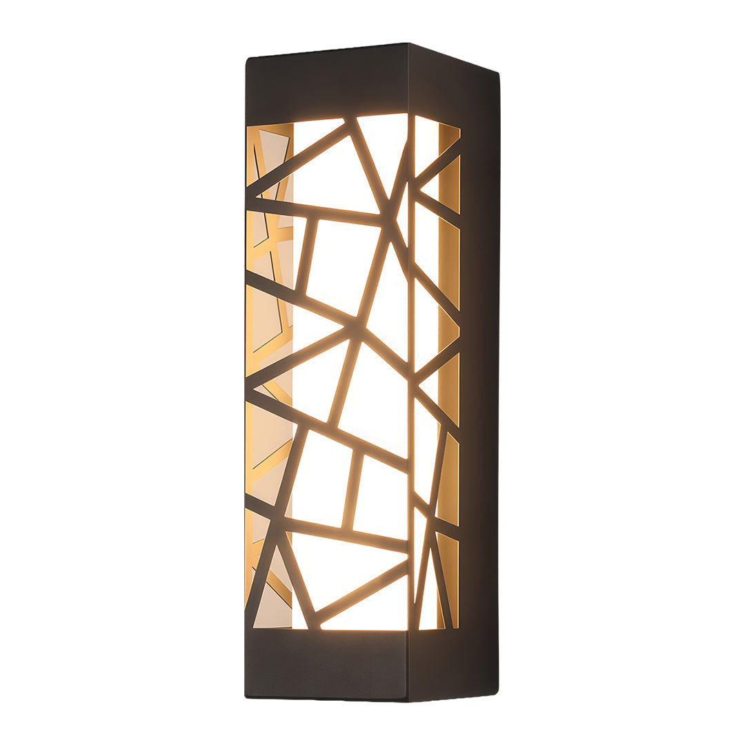 Modern Outdoor Wall Sconce with Black Iron Frame and LED Illumination