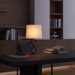 Bronze Table Lamp with Fabric Shade – European Luxury LED