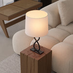 Bronze Table Lamp with Fabric Shade – European Luxury LED