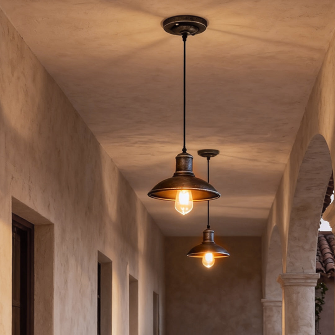 Industrial Bronze LED Pendant Light for Outdoor Ceilings