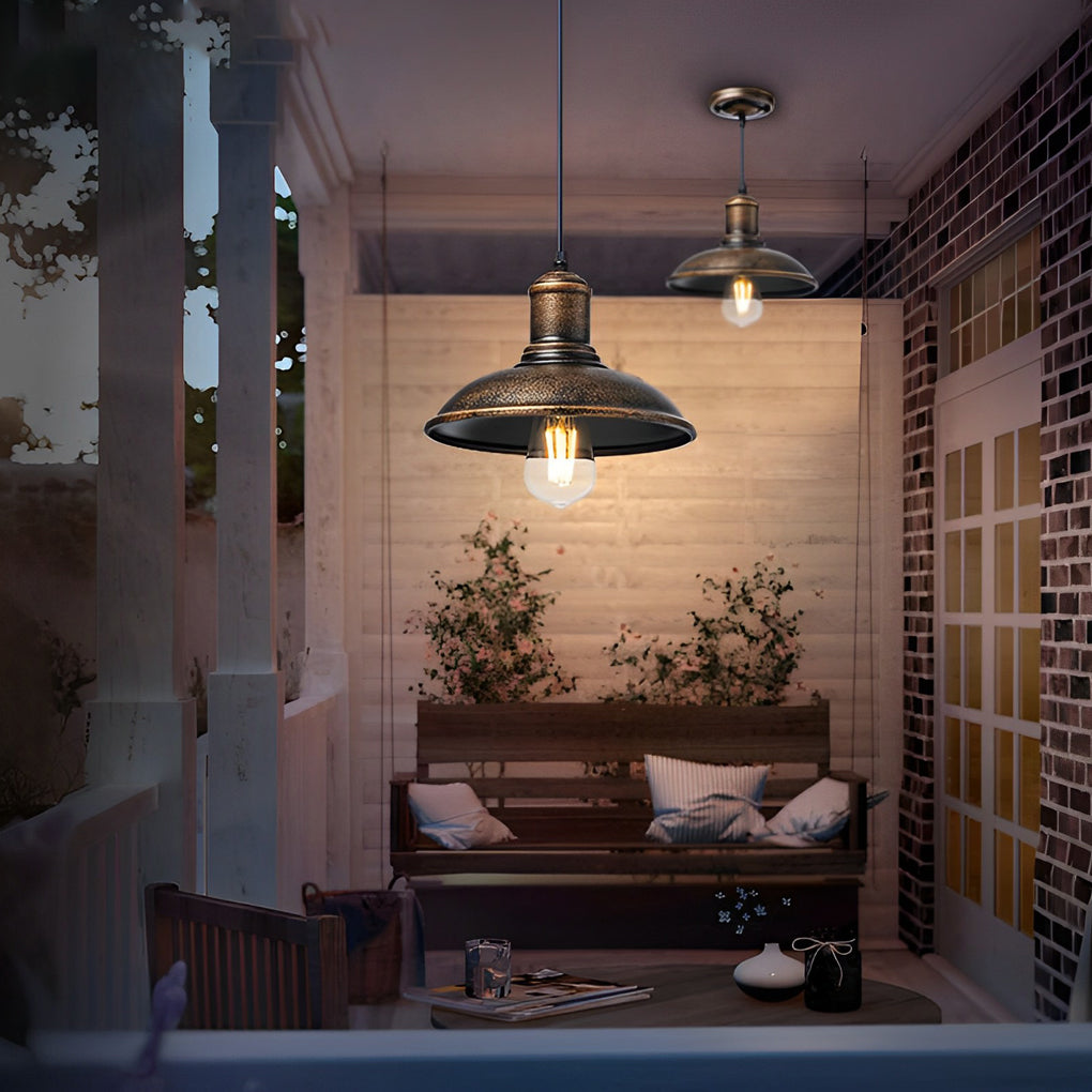 Industrial Bronze LED Pendant Light for Outdoor Ceilings