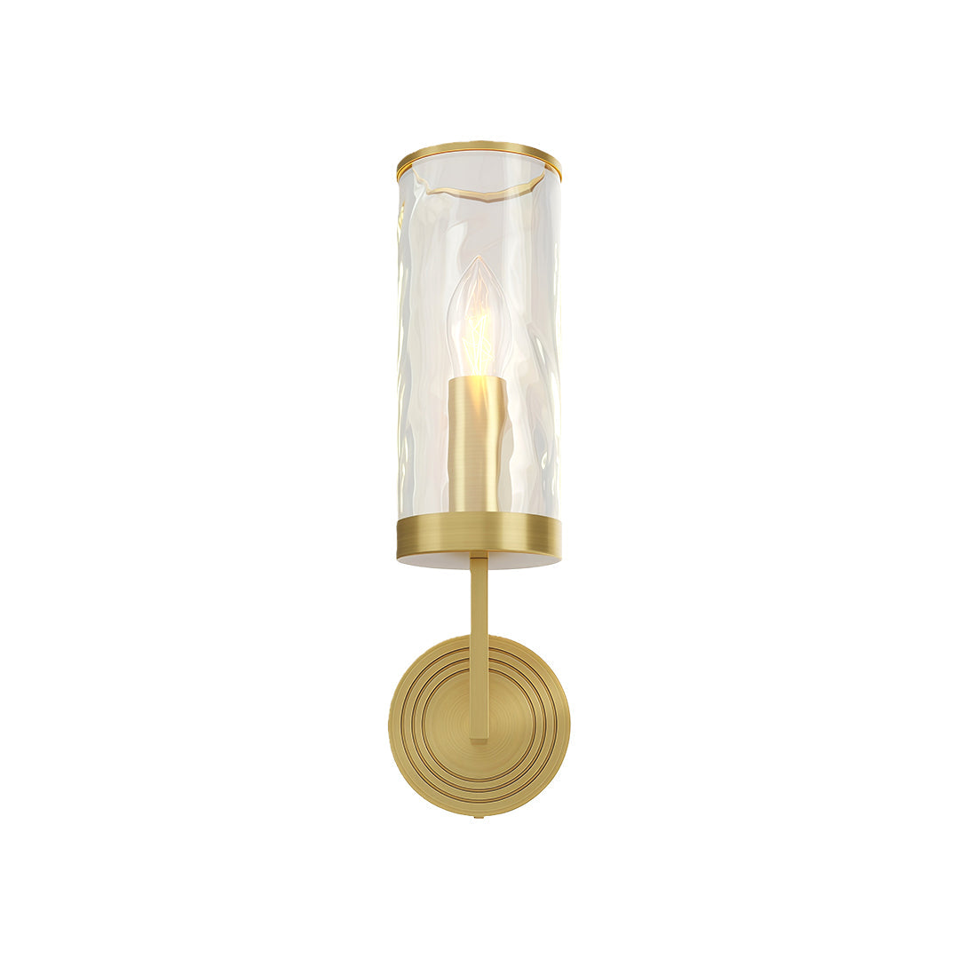 Modern Minimalist Copper Wall Sconce with Clear Glass Shade