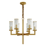 Modern Glass Island Chandelier with Copper Frame for Dining Room and Kitchen