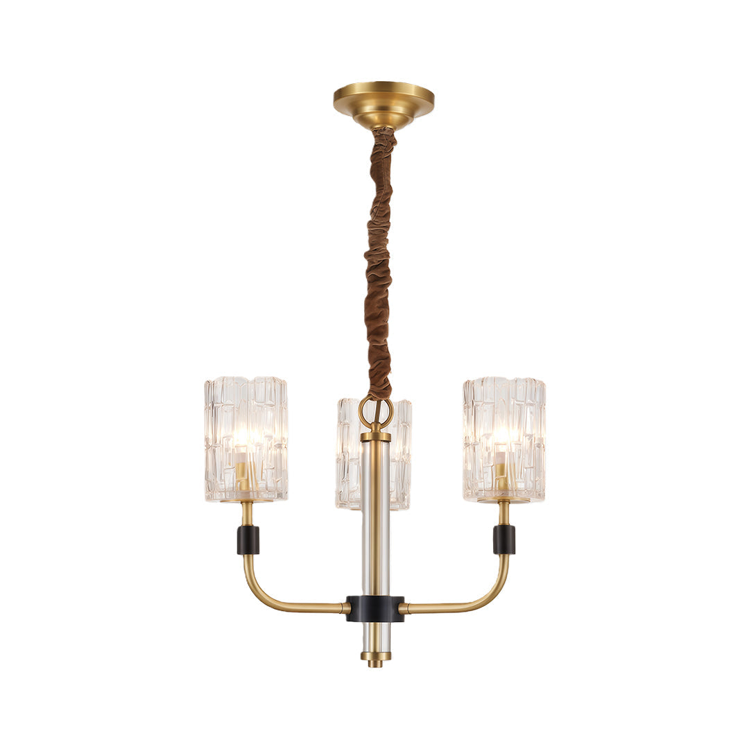 Aurelia Copper Glass Chandelier — Modern Minimalist Luxury Pendant Light