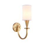 Copper Fabric Wall Sconce – American Style Bedroom Lighting