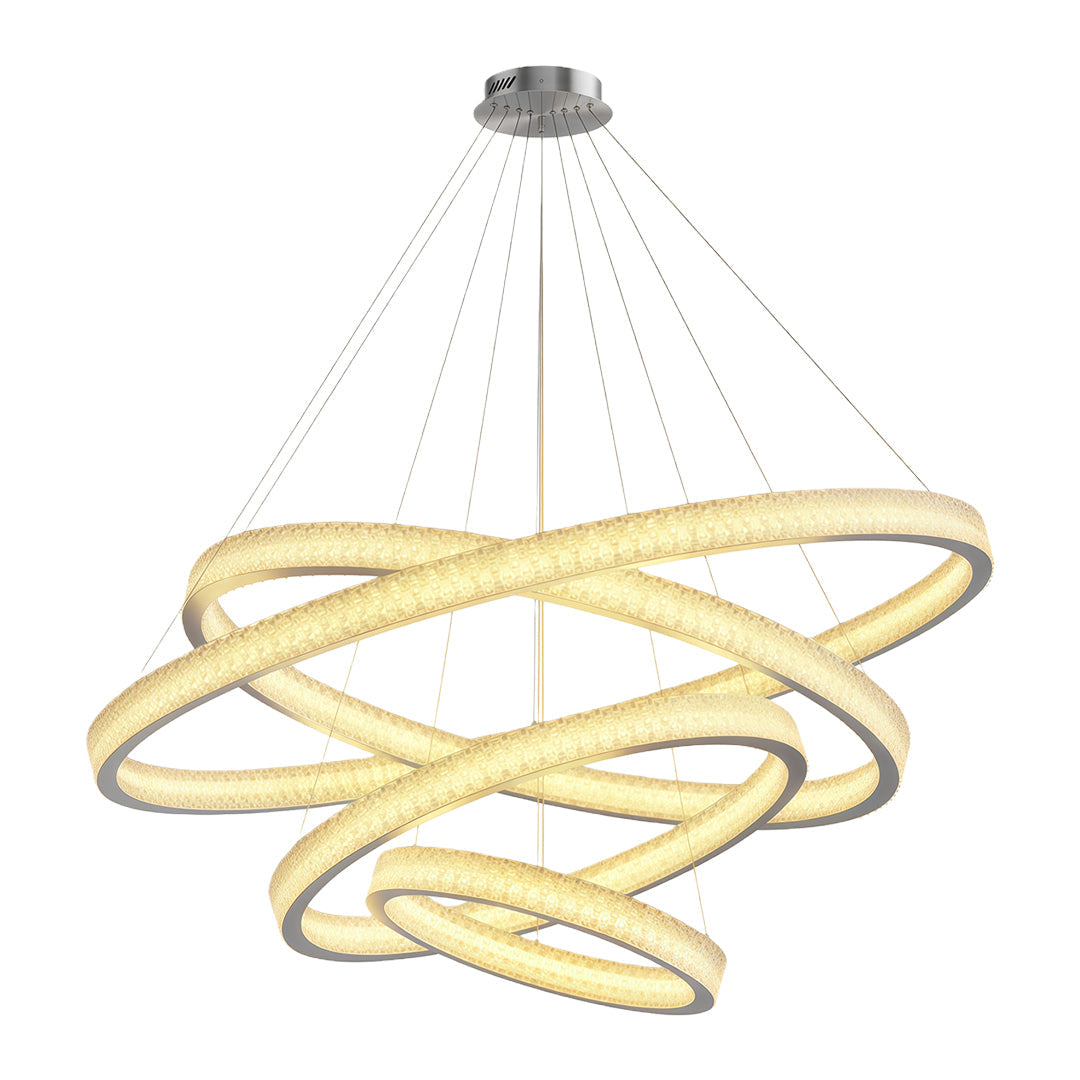 Aurelia Circular LED Chandelier in Copper, Chrome, or Black