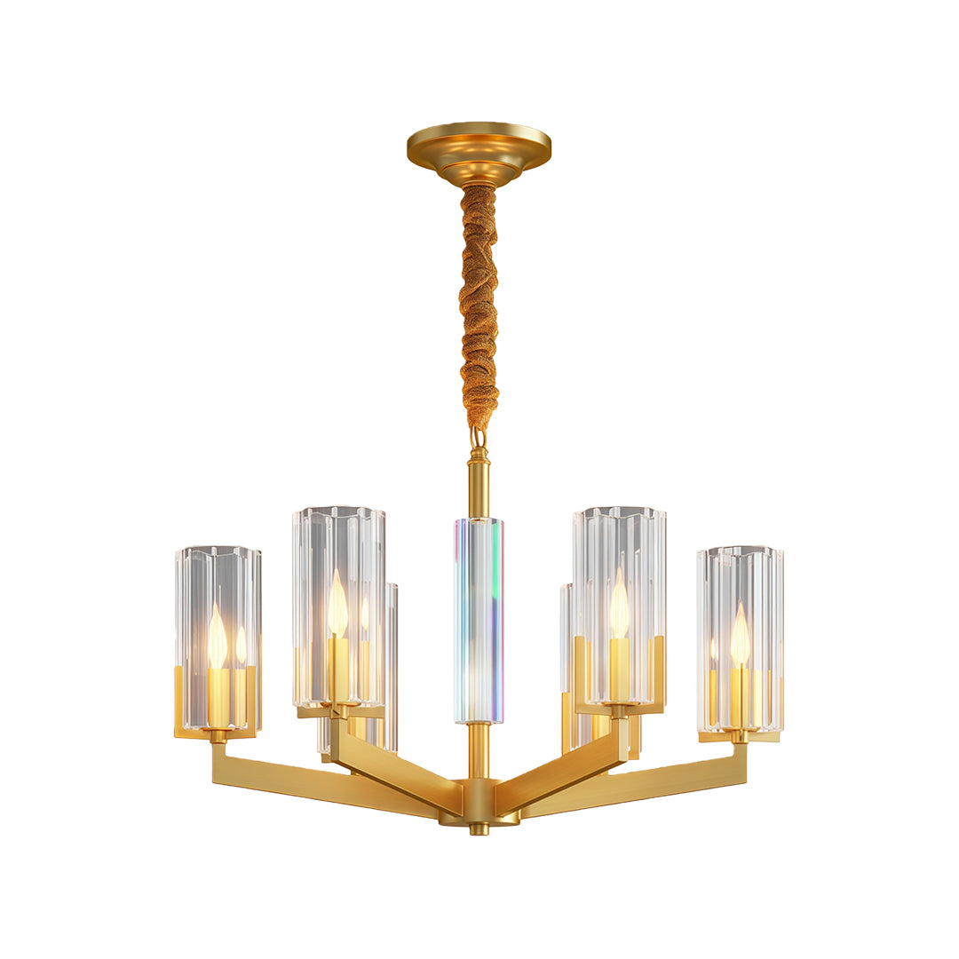 American Luxury Candle Chandelier in Brass, Chrome, or Black