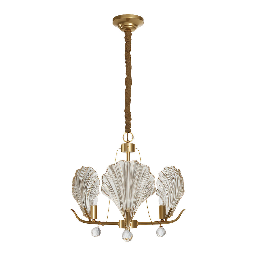 Modern Copper Shell Glass Chandelier for Dining Room and Living Room