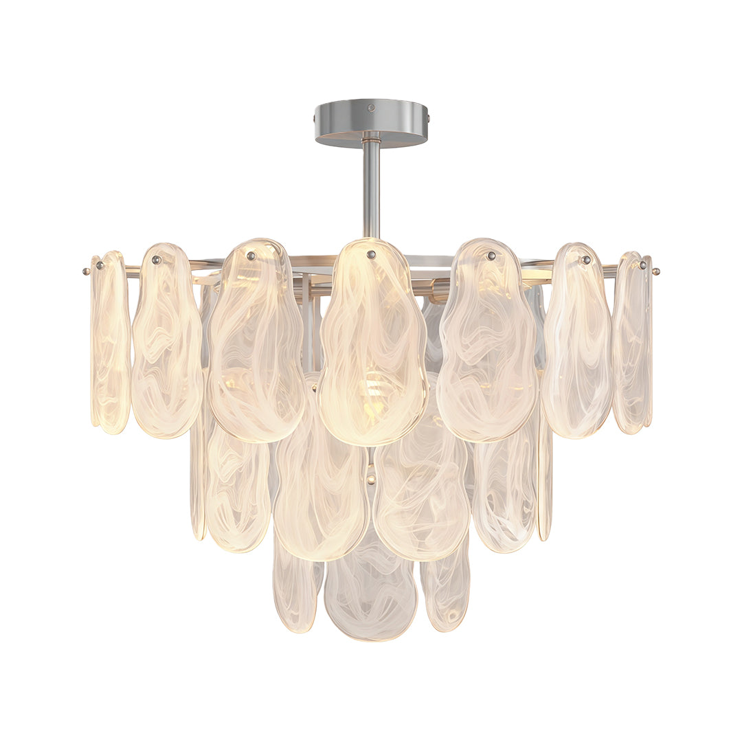 Aurelia Mid-Century Modern Copper Glass Chandelier