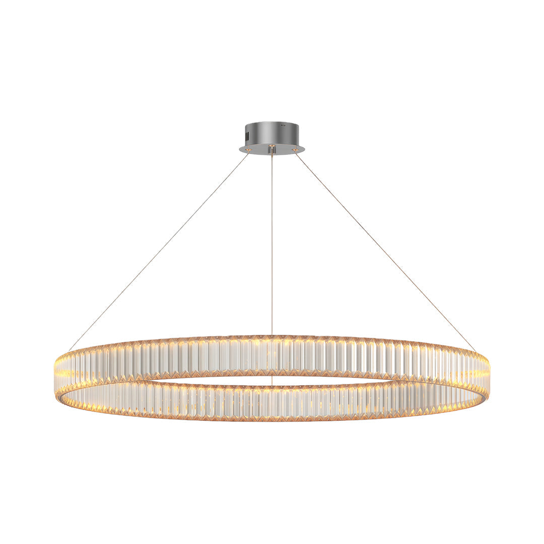Aurelia Crystal Round Chandelier — American Minimalist LED Pendant for Modern Interiors