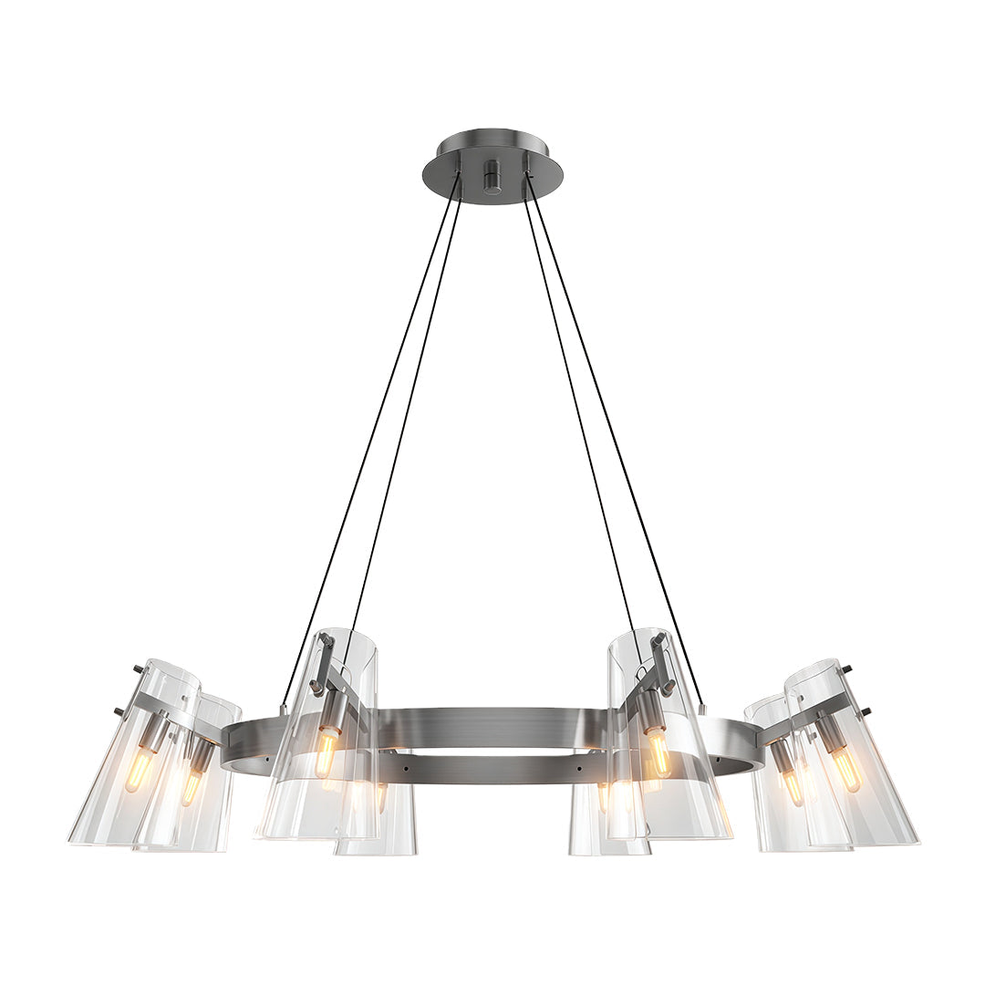 Modern Copper Chandelier with Acrylic Shades for Dining and Living Spaces