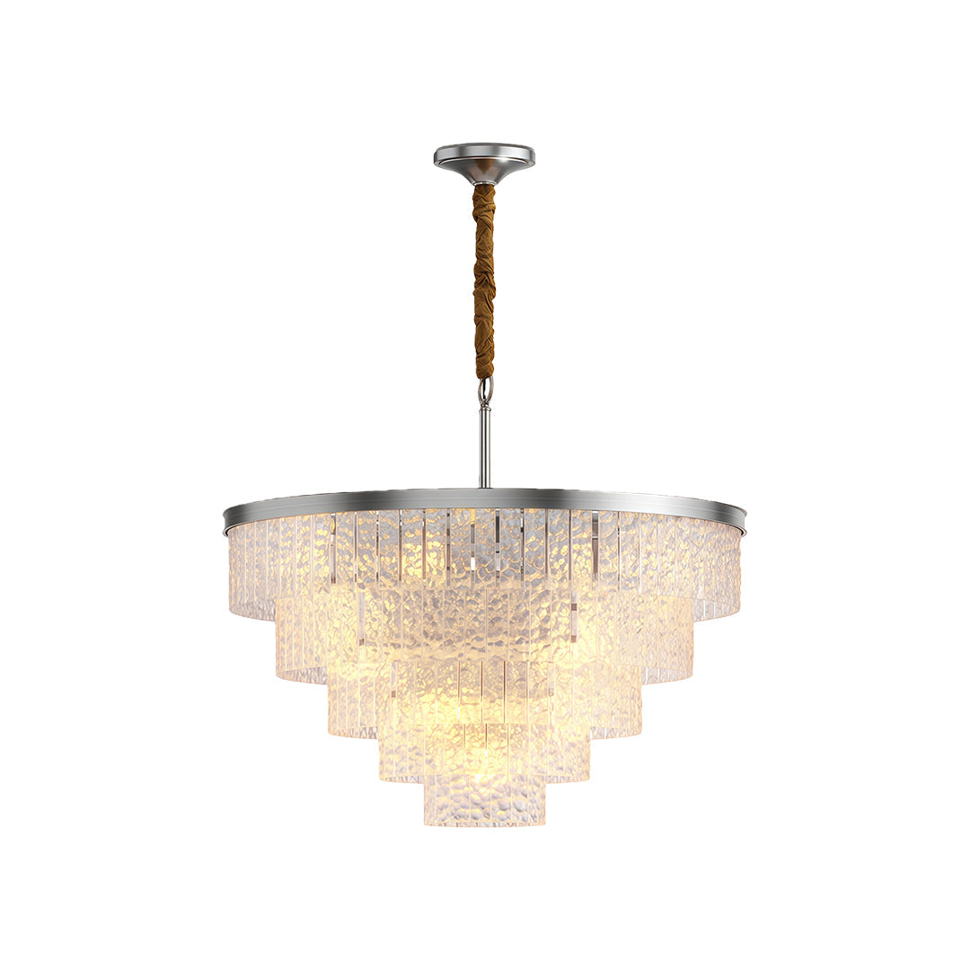 Modern Minimalist Full-Copper Chandelier with Clear Glass Shades