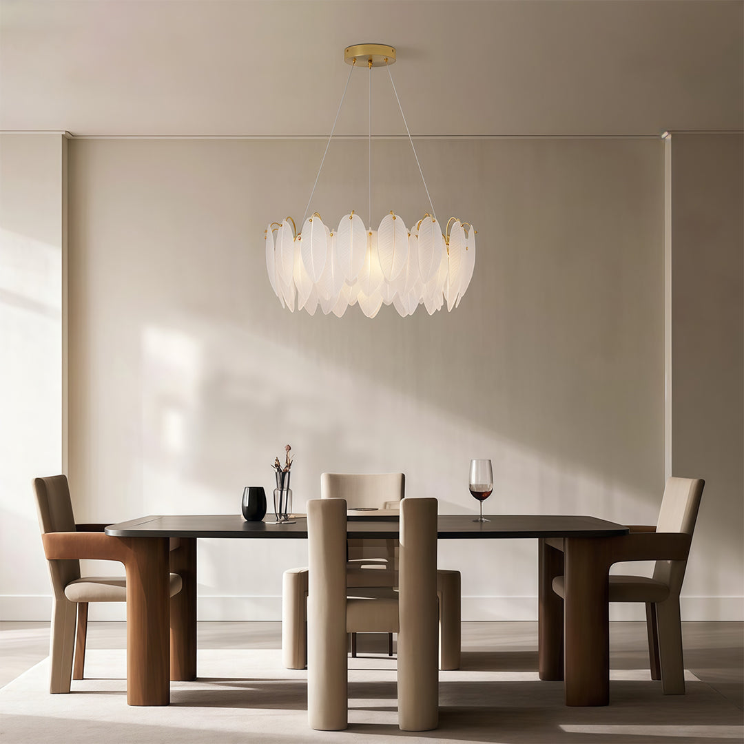 Feather Glass Chandelier Modern Luxury Pendant Light