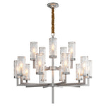 Modern Glass Island Chandelier with Copper Frame for Dining Room and Kitchen