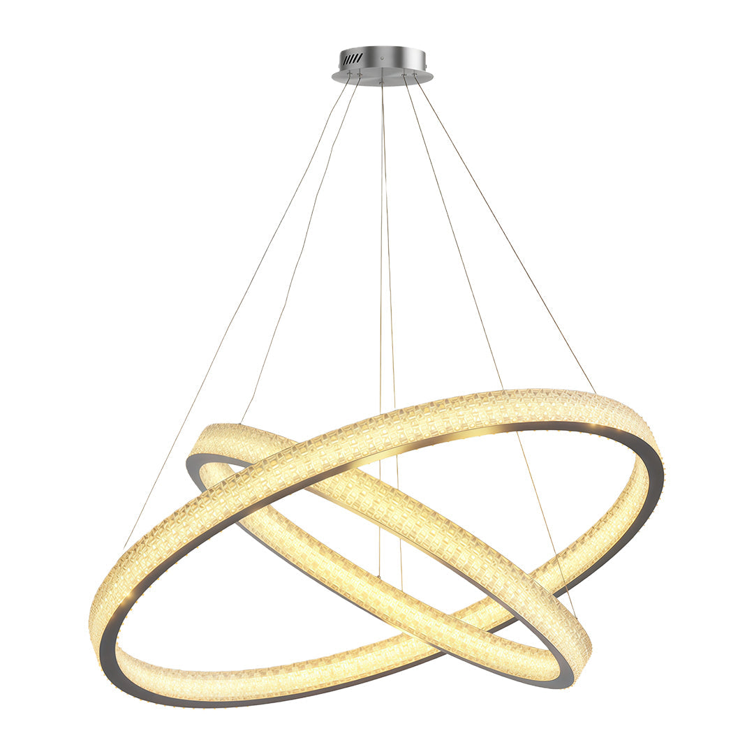 Aurelia Circular LED Chandelier in Copper, Chrome, or Black