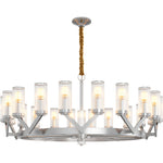 Lumière Cascade: Modern Copper Glass Drop Chandelier for Elegant Interiors