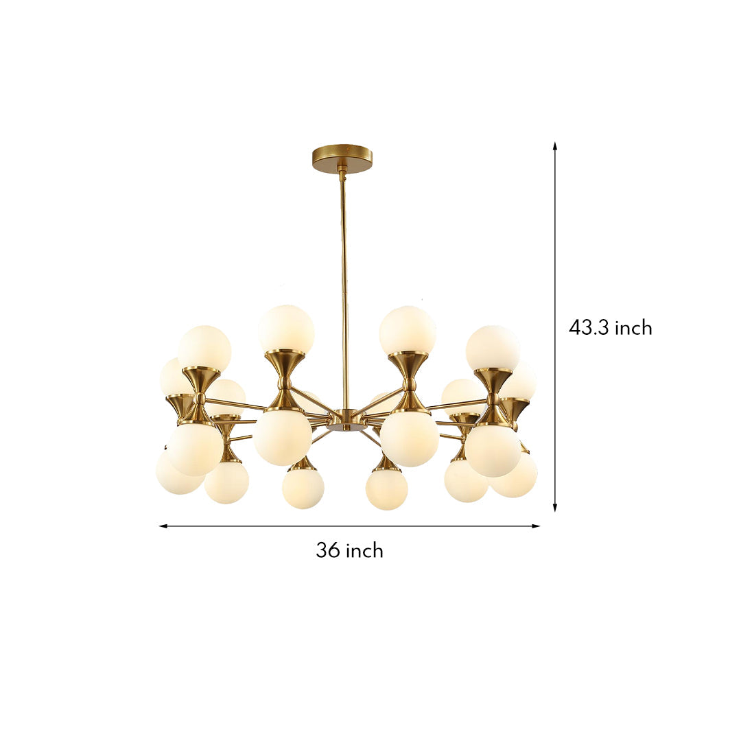 Nordic Bubble Glass Chandelier in Polished Copper with Clear Glass Shades