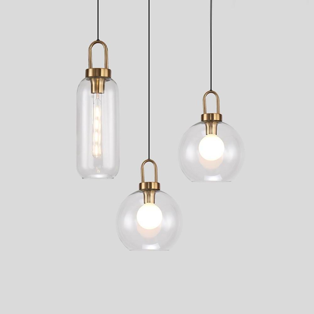 Aurelia Globe Pendant Light in Electroplated Metal and Glass
