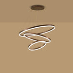 Trio of Illumination: Modern LED Chandelier with Adjustable Rings