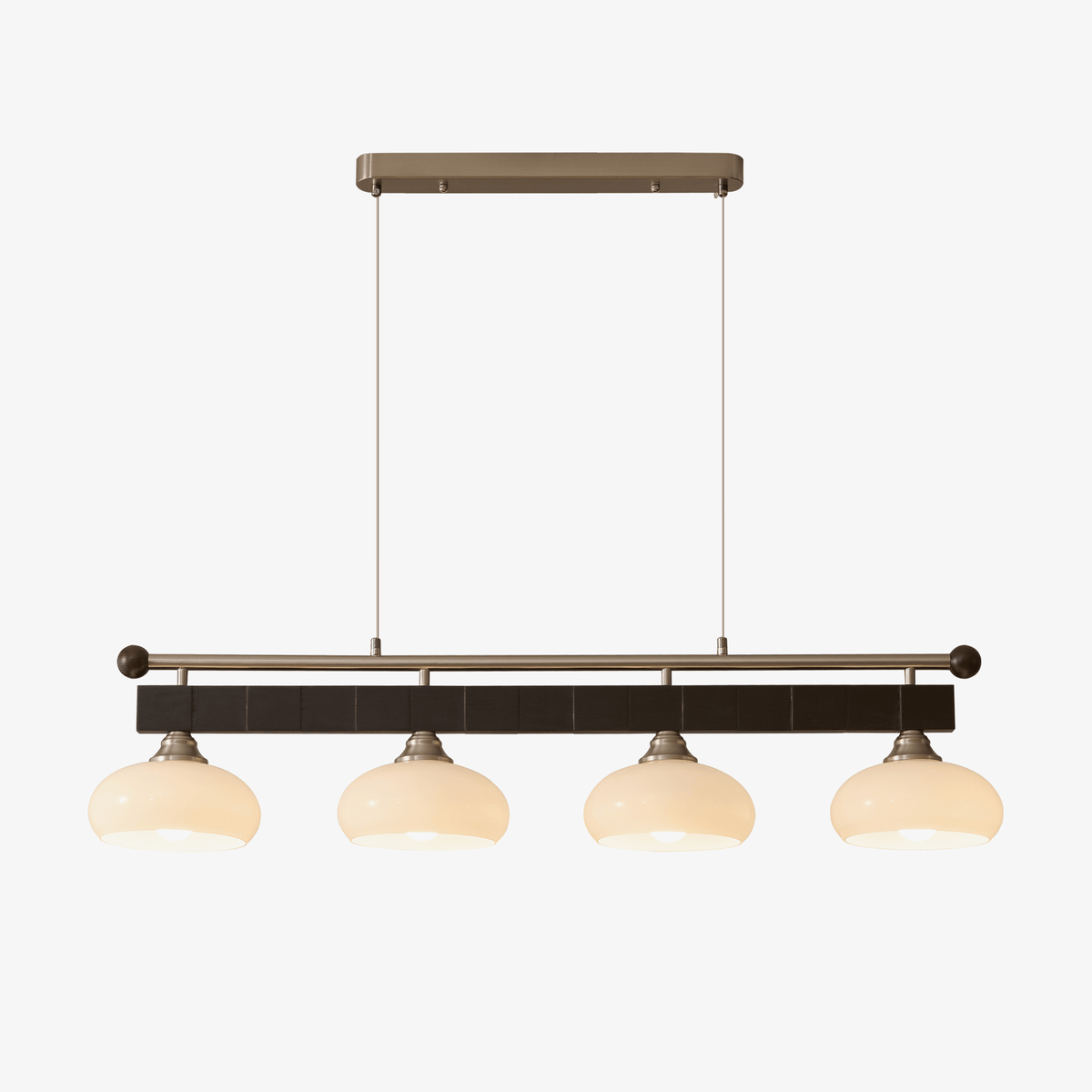 Caldwell Linear Pendant Light – Modern Glass Rail for Kitchen Island and Dining