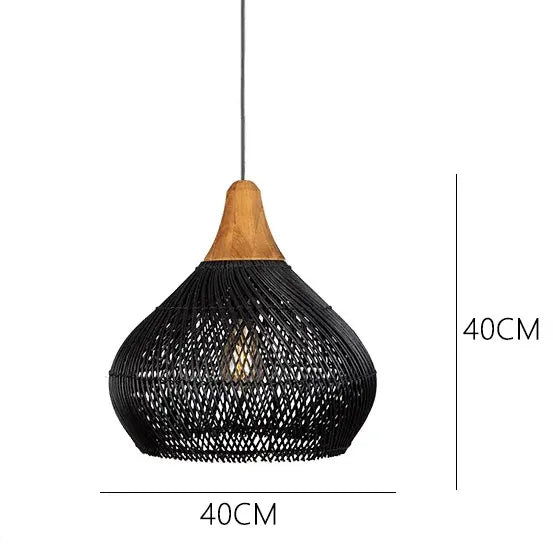 Vintage Rattan Woven Chandelier