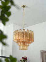 Vellune Cascade Chandelier – Modern Tiered Glass Pendant for Dining Room and Entryway