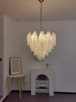 Murano Glass Teardrop Chandelier in Polished Metal for Modern Interiors