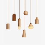 Forma Wood Pendant Lamp – Sculpted Solid Wood, Modern Minimalist Lighting